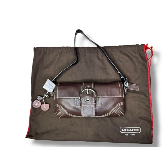 Y2k Coach Soho Small Flap Leather Shoulder Bag Chocolate Brown NWT 2005 - Picture 4 of 11